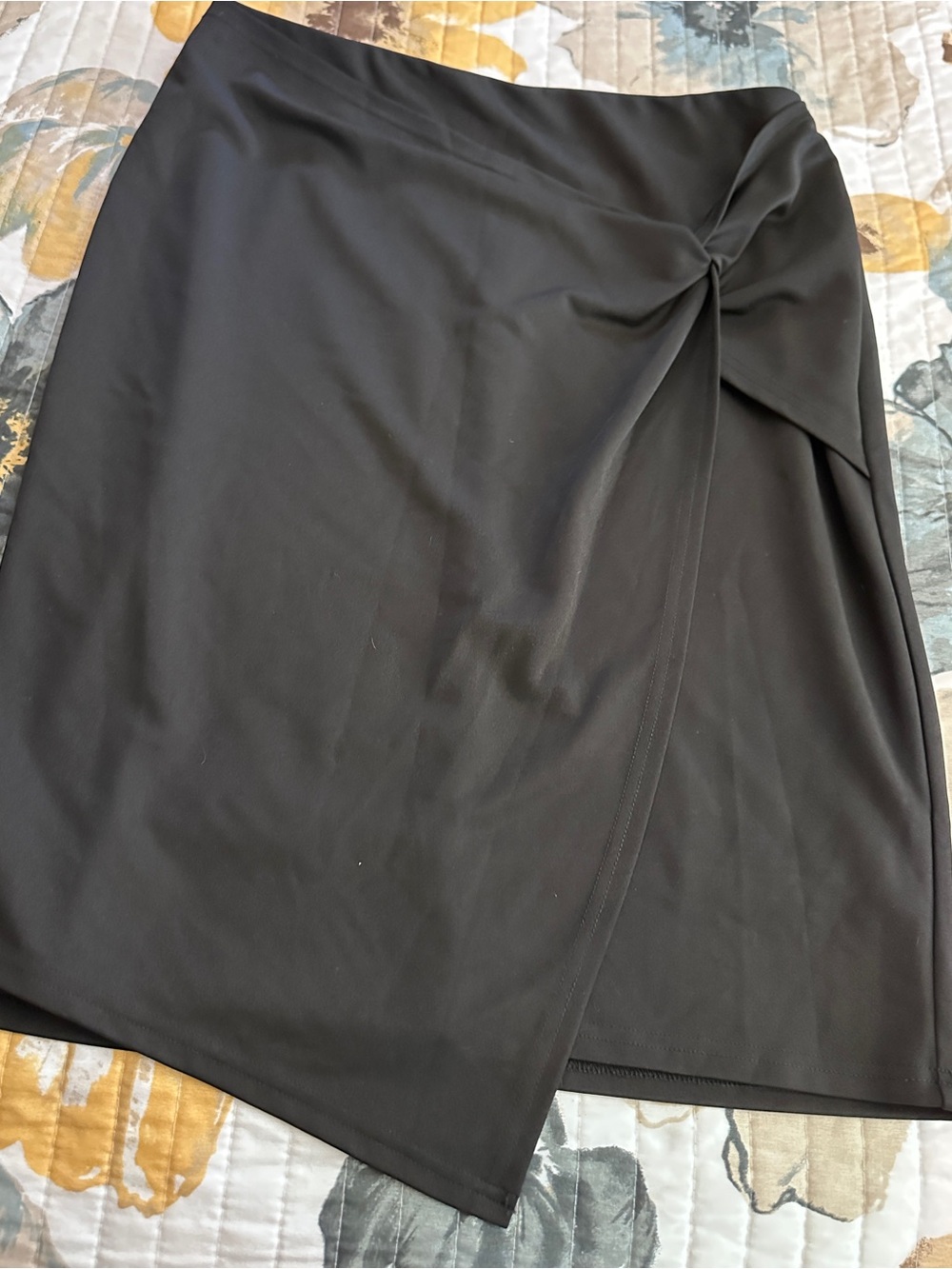 Black Twist-Front Women’s Skirt